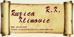 Ružica Klimović vizit kartica